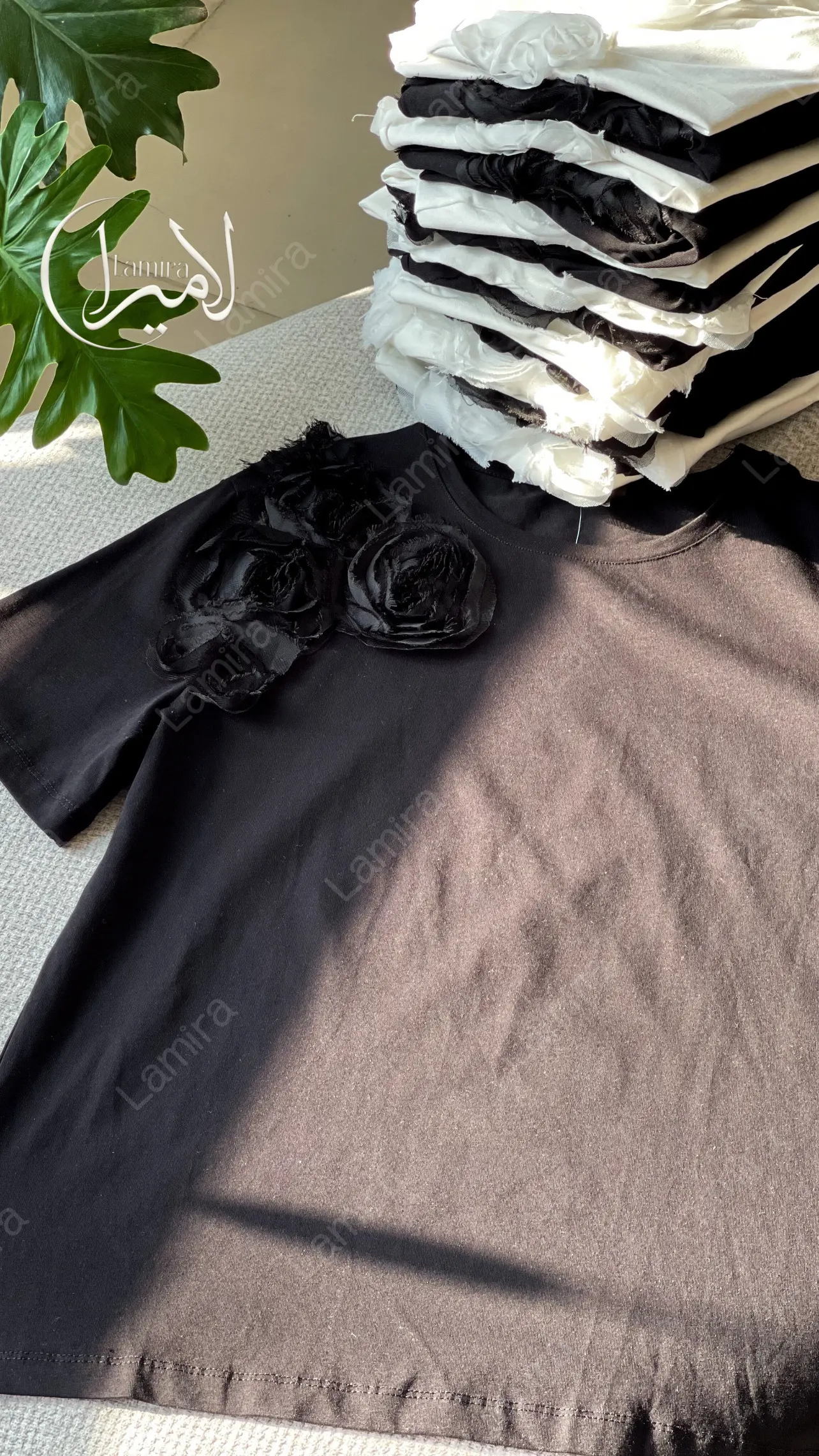 تیشرت ترک طرح گل برجسته